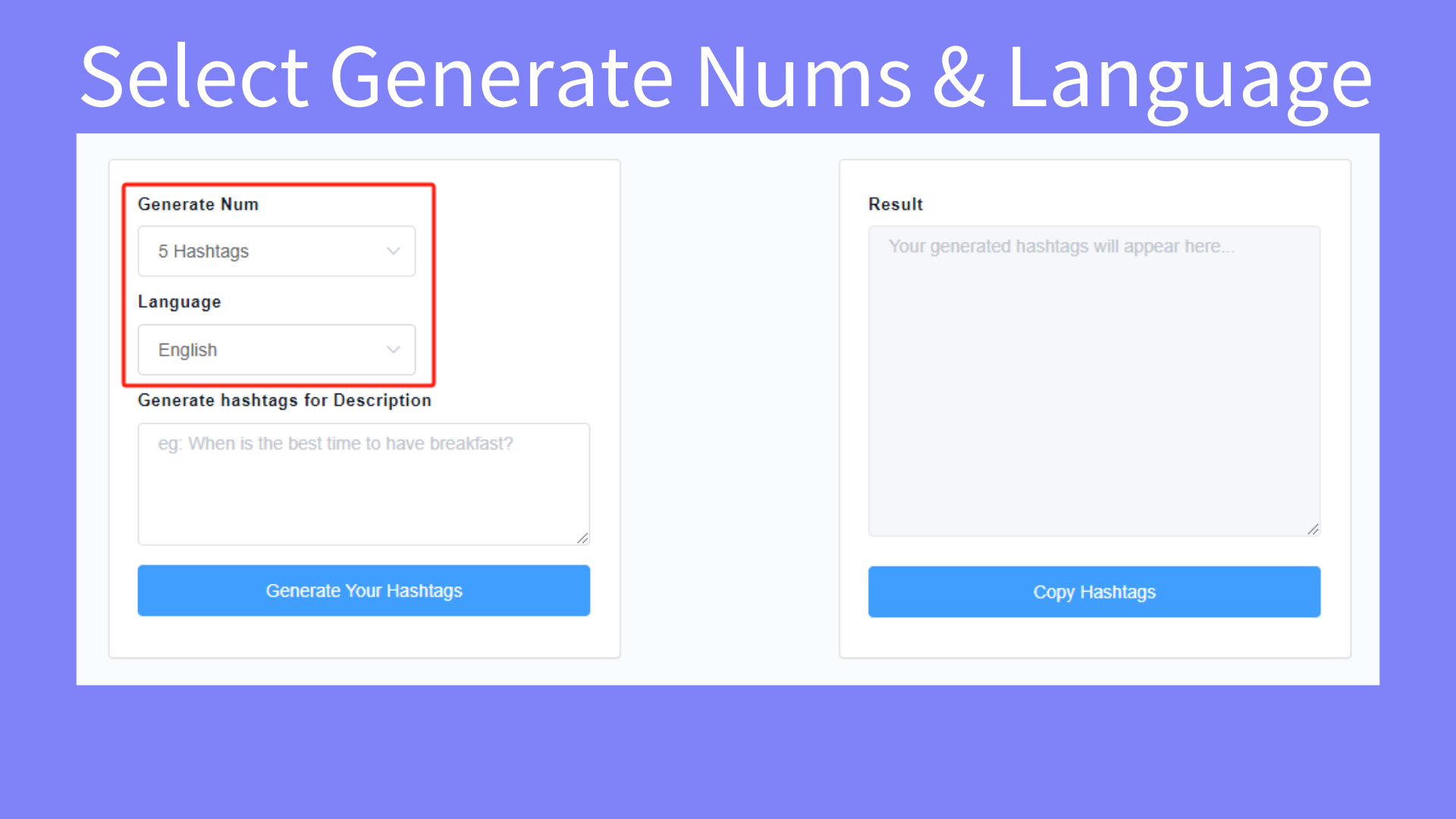 Select Generate Nums & Language